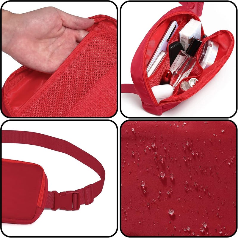 Joysoda Fanny Pack,Belt Bag,40 Inch Asjustable Strap Everywhere Belt Bag,for Women and Men Red Wine - Image 2